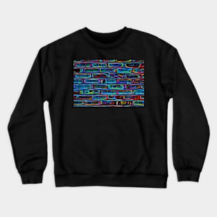 Neon Effect Brick Wall Background Crewneck Sweatshirt